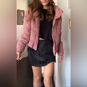 Pink corduroy bomber jacket